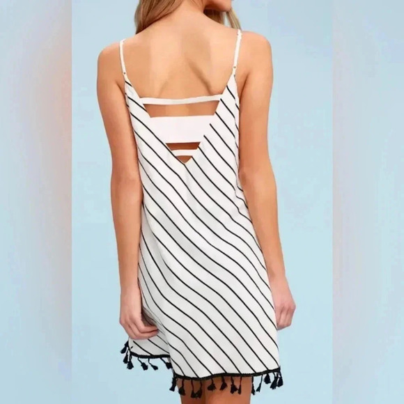 NWT PPLA Dottie Black and White Striped High-Low Top size L - Picture 2 of 10